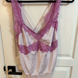 Free People Purple Lace Bodysuit